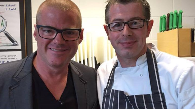 Mr Bradley with Heston Blumenthal 
