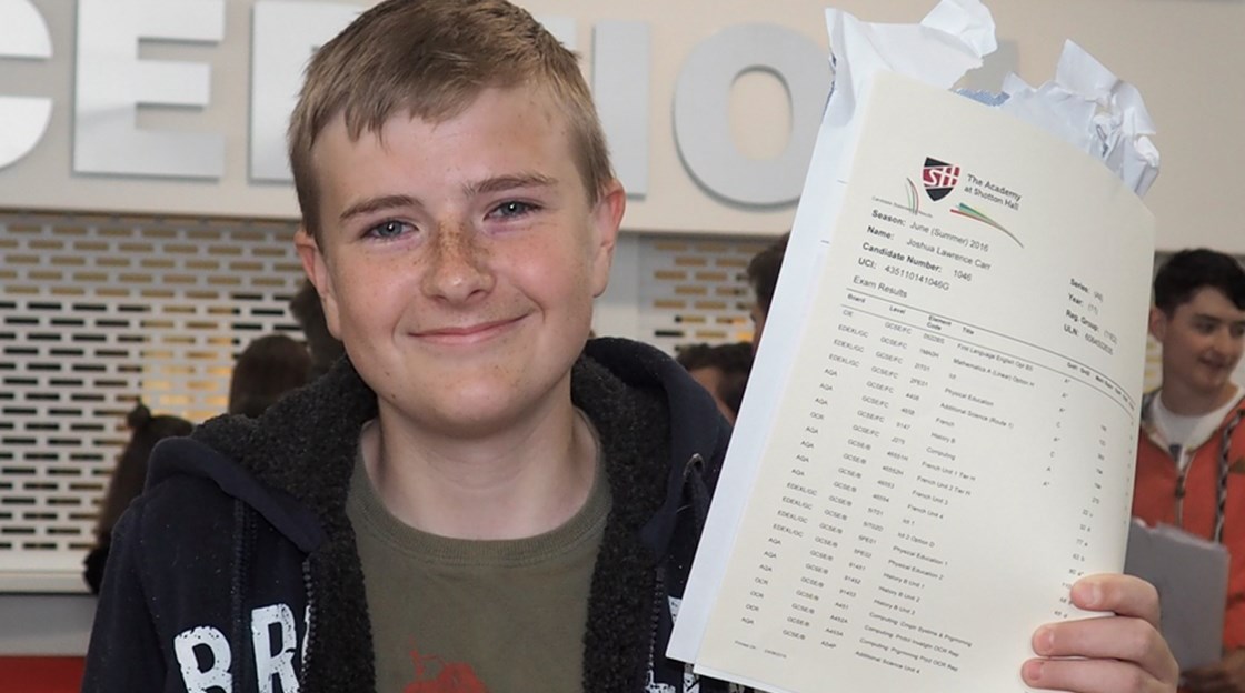 Shotton Hall GCSE results day